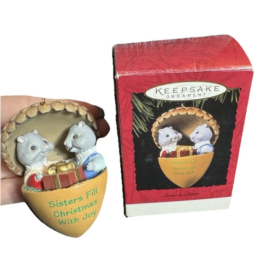 Hallmark "Sister to Sister" 1994 Keepsake Ornament Acorn Vintage NIB